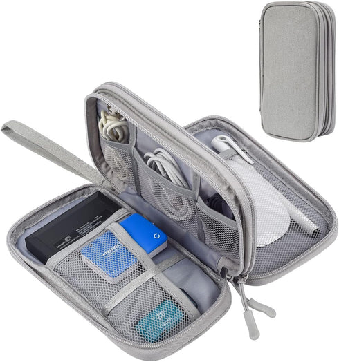 Electronic Organizer Bag, Waterproof Portable Electronic Organizer Travel Accessories Cable Bag Universal Cord Storage Case for Cable/Cord Storage, Charging Cable, Cell Phone, Power Bank by CAOODKDK