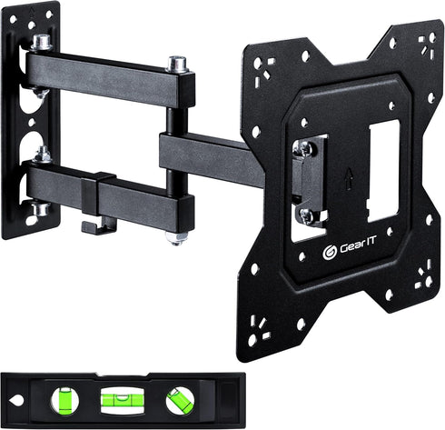 GearIT Full Motion TV Wall Mount for 23 to 43 inch TVs, Up to 66lbs, Swivel, Tilt, Articulating Arm, Vesa 75 100 200