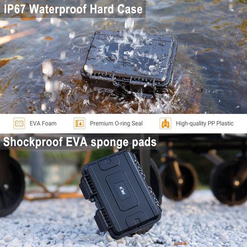 KIWIFOTOS 12 9V CR2 CR123A IP67 CR17345/ CR16340/CR18350/CR15H270 9V Slots & Battery Storage Organizer Case Waterproof