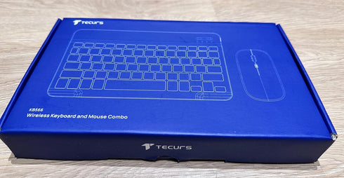 TECURS Bluetooth Keyboard and Mouse Combo for iPad, 7-Color Backlit Rechargeable Wireless Keyboard & Mouse