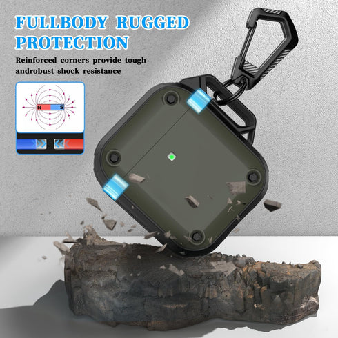 RFUNGUANGO AirPods Case Cover, Military Grade Anti-Fall Soft TPU Shock-Absorbing Case for AirPods 2&1 Generation with