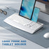 JOYACCESS Ergonomic Wireless Keyboard and Mouse Combo - Full-Sized with Wrist Rest, Silver