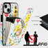 HAOPINSH Wallet Case for iPhone 13/14 with Card Holder, 360° Rotation Ring Kickstand, RFID Blocking Leather for Girls