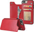 OT ONETOP Wallet Case for iPhone 7 Plus/8 Plus, PU Leather Kickstand with Card Holder, Red