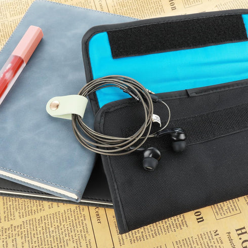 6 Pieces Cord Organizer, PU Leather Reusable Cable Straps Clips for Charging Cord, Power Cord, USB Holder