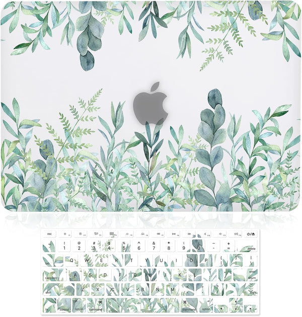 Case for MacBook Pro 15 inch (A1398, 2012-2015), 3D Effect Matte Clear Hard Cover & Keyboard Cover, Plants