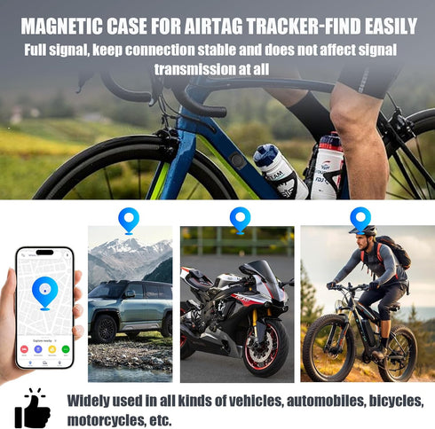 KAKUPPA 4 Pcs Car Magnetic Holder Case, Hidden Black Silicone Convenient Find Quickly Anti-Loss Case with Self-Adhesive