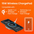 Ventev Qi Wireless Chargepad Plus 10W with 5ft Cable and Fast Wall Charger, Compatible with Qi Enabled Devices, Gray