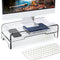 AMT Clear Acrylic Monitor Stand Riser 2 Tier, 5.5 Inches High Clear