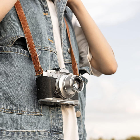 SMALLRIG Leather Camera Strap, Vintage Brown Genuine Leather Neck Shoulder Strap for Canon, Nikon, Pentax, Sony,