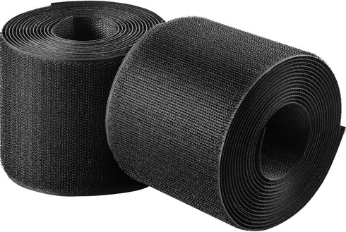 WILLBOND Cable Floor Strip Cover, 2 Pack, 10 ft x 3 Inch, Black, Hook and Loop Tape for Wires, Trip Hazard Prevention