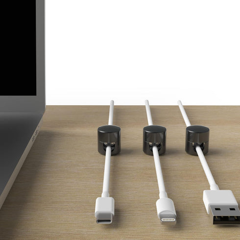 Cable Anchors for Desk Organization, Premium Aluminum Cord Organizers, Charger + Cable Management Clips for Home &