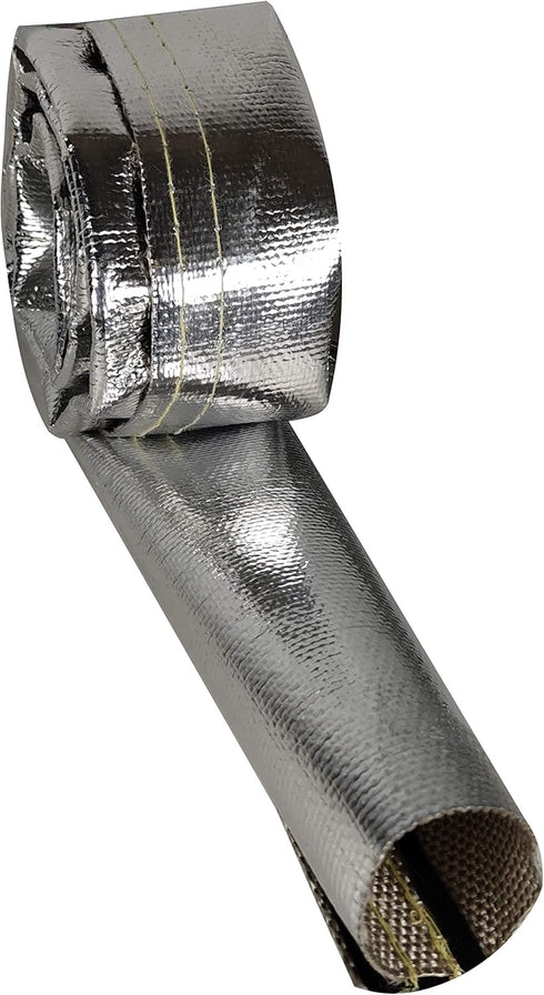Heat Shroud 2" ID 3.2 ft Aluminized Sleeving Lightweight Aluminum Fiberglass Insulated