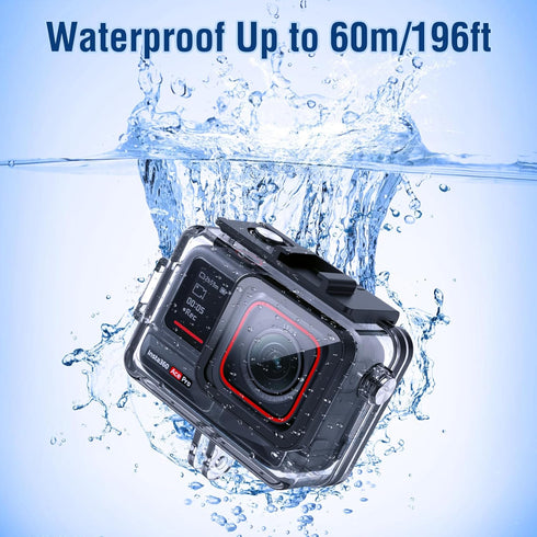 Waterproof Housing Case for Insta 360 Ace Pro, Dive Case with Harden Glass & Aluminum Alloy Frame, 60m