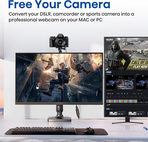 4K 3.0, Cam Link USB Capture Card HDMI to USB Plug-and-Play for Microscopes, DSLR, Electronics Repair & Precision Work