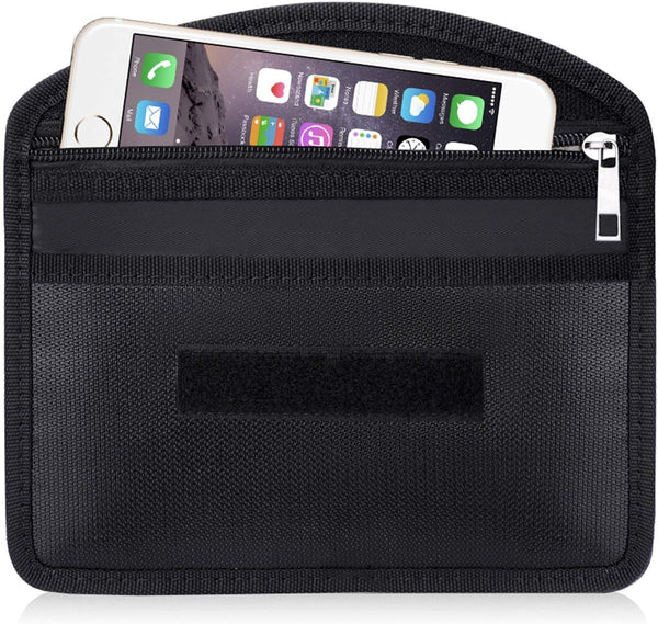 Fireproof Faraday Bag with Zipper Anti-Tracking EMF GPS RFID Car Key Signal Blocker Wallet Shielding Pouch for Cell