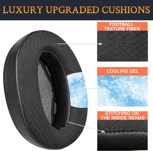 SOULWIT Cooling Gel Earpads for Sony WH-H910N H910 h.Ear on 3 Wireless Headphones - Noise-Isolating Foam Cushions, Black