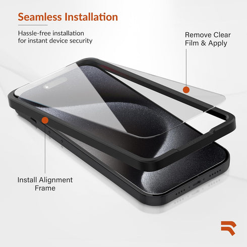 rooCASE Glass Screen Protector for Apple iPhone 15 Pro, (6.1 Inch), Case Friendly Tempered Glass Front Cover