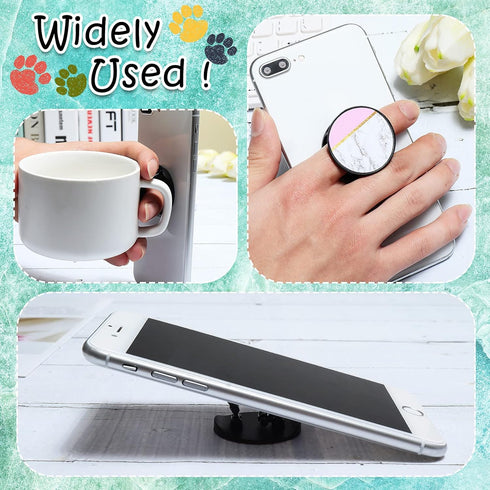 Honoson 9 Pieces Cell Phone Grip Holder, Colorful Self-Adhesive Collapsible Finger Ring for Smartphone and Tablets