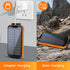 Solar Charger Power Bank 49800mAh, Wireless Battery Pack with 3 Built-in Cables, 6 Outputs & 2 Inputs for Cell Phones