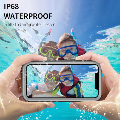 SPORTLINK Compatible with iPhone 12 Pro Waterproof Case, Full Body Shockproof Dustproof Phone Screen Protector, Rugged