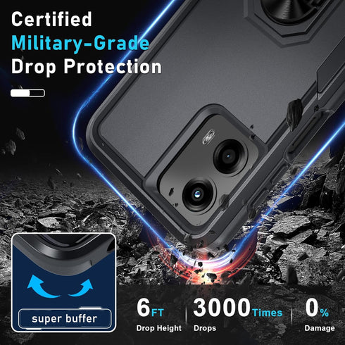Shop Motorola Moto G 5G 2024 Case, Heavy Duty Shockproof Full Body Cover with Screen Protector & Rotatable Kickstand,