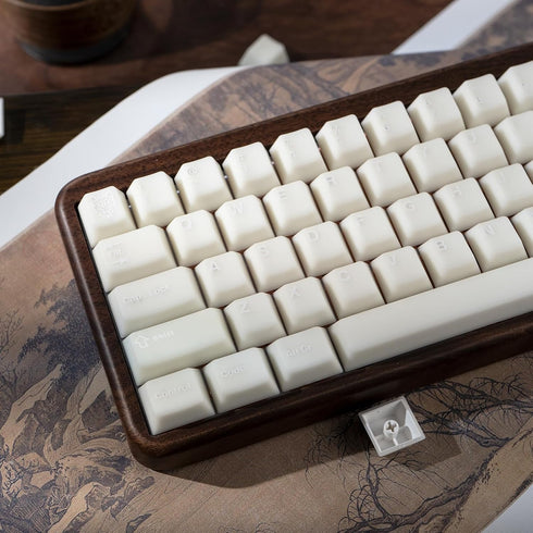 Milky White 114 Keys PBT Keycaps, Minimalist Style Custom Double Shot Cherry Profile Keycaps for ANSI Layout Mechanical