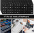 Xinjoduz 4 PCS Universal English Keyboard Letter Stickers, Black Background with White Lettering, Keyboard Stickers