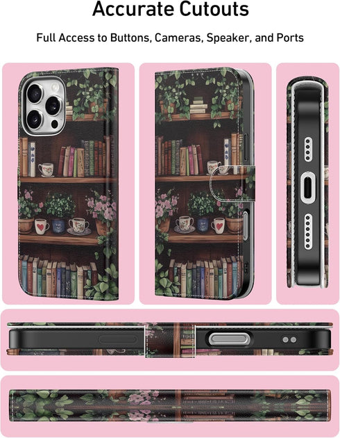 DEENAKIN 16 for iPhone Pro Max Wallet Case with Card Holder + Cash Clip, RFID-Blocking, Military-Grade Protection