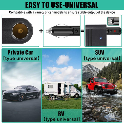 12V 10A Power Adapter Car Charger Converter, AC/DC Power Supply for Car Devices