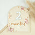 Monthly Baby Milestone Wooden Circle Sign, Newborn Gift for Girl and Boy, 1-12 Months (Butterfly)
