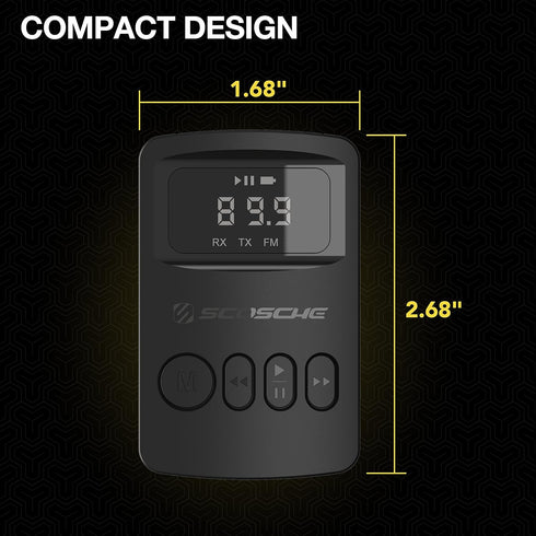 Scosche BTTRFM-SP1 Portable Bluetooth Transmitter/Receiver, FM Transmitter and Wireless Audio Receiver for TV,