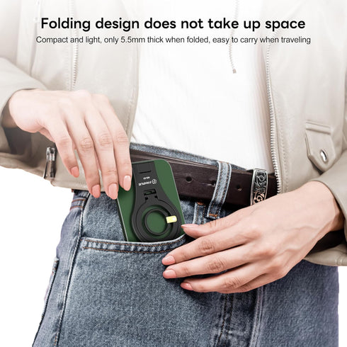 FANAUE 16 15 14 13 12 Cell Phone Stand Holder, Desk Foldable Magnetic Phone Ring Grip, MagSafe Office Portable