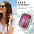 Surace 2 in 1 Waterproof Bling Case for Apple Watch Series 6 5 4 SE 44mm with Screen Protector, Lace Edge Diamond