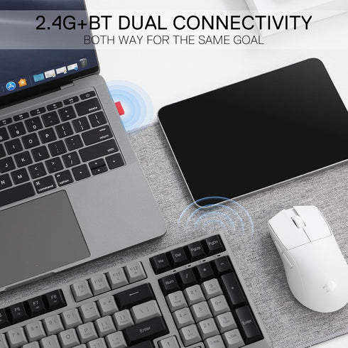 Redragon BK7114 98 2.4G Low-Profile Wireless Computer Keyboard, Keys Slim Office PC Scissors Mechanism Keyboard w/ BT