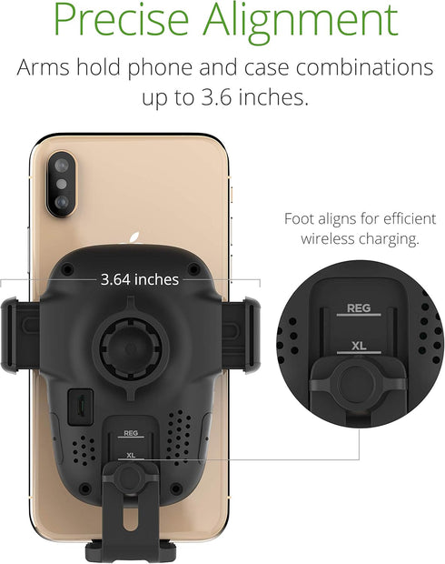 iOttie Auto Sense Qi Wireless Car Charger - Automatic Clamping Dashboard Phone Mount for Smartphones