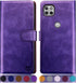 SUANPOT Purple Leather Wallet Case for Motorola One 5G Ace 2021, RFID Blocking Flip Folio Phone Cover
