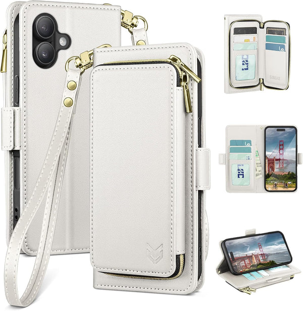 DJBEAR for iPhone 17 6.3" Wallet Case for Men & Women, All-in-One Flip