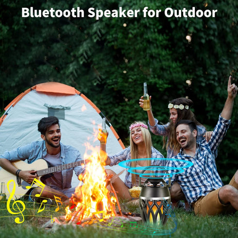 Vanten Outdoor Bluetooth Speakers, Bluetooth 5.0 LED Flame Speaker, IPX5 Waterproof Atmosphere Speaker, Gifts for Men