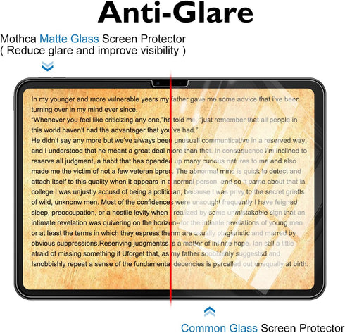 11-inch M4 (2026) M3 (2025) M2 (2024) Mothca Matte Glass Screen Protector for iPad Air / / with Easy Installation