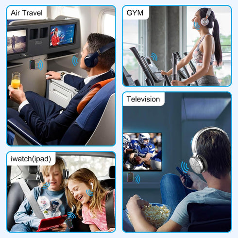 Beeitzie 2026 5.4 2 Ultra Airplane Bluetooth Transmitter aptX LL Low Latency, Supports Headphones Simultaneously