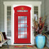 English Phone Booth Door Cover, Large Fabric Red Telephone Box Decor Banner for Photo Backdrop, 78.7 x 35.4 Inch