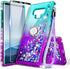 Case for Samsung Galaxy Note 9 with Screen Protector, Flexible TPU Film, Ring Holder/Wrist Strap, Sparkle Glitter