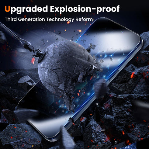 UniqueMe Screen Protector for iPhone 15 Pro Max, Military Grade Shatterproof, 9H+ Hardness, 2 Packs