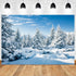 Renaiss 7x5ft Winter Snow Scene Backdrop White Snowy Covered Pine Trees Snowflake Wonderland Winter Nature Landscape Photography Background for Christmas New Year Party Decor Photo Studio Props