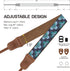 Padwa Lifestyle Camera Strap - 1.5" Crazy Horse Cowhide Head Cotton Strap, Vintage Embroidery for Photographers,