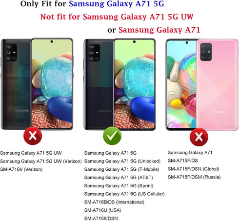 Samsung A71 5G Cellular Phone Case, Military Grade Heavy Duty Protection with Rotating Ring Kickstand, HD Screen Protector, Compatible with Samsung Galaxy A71 5G (Mint)