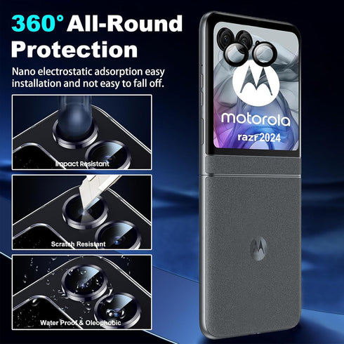 for Motorola Razr 2024/Razr+ 2024/Razr Plus Screen Protector, Self-Healing TPU Film with Camera Lens Protector