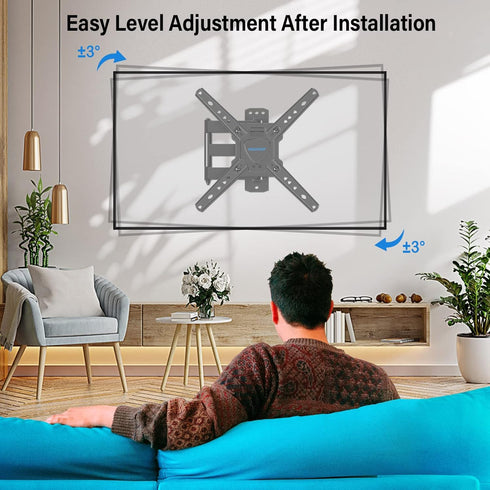 MOUNTUP Full Motion TV Wall Mount for Most 26-50 Inch TVs, Max VESA 300x300mm Wall Mount TV Bracket with Swivel Tilting