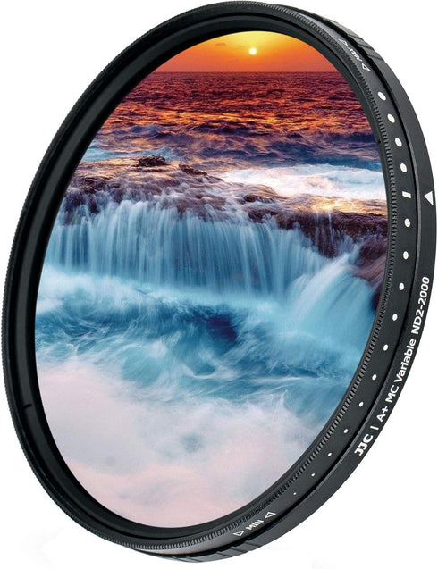 JJC 40.5mm ND Filter ND2-2000 VND Variable Neutral Density Adjustable Fader for Sony ZV-E10 II and A7CII